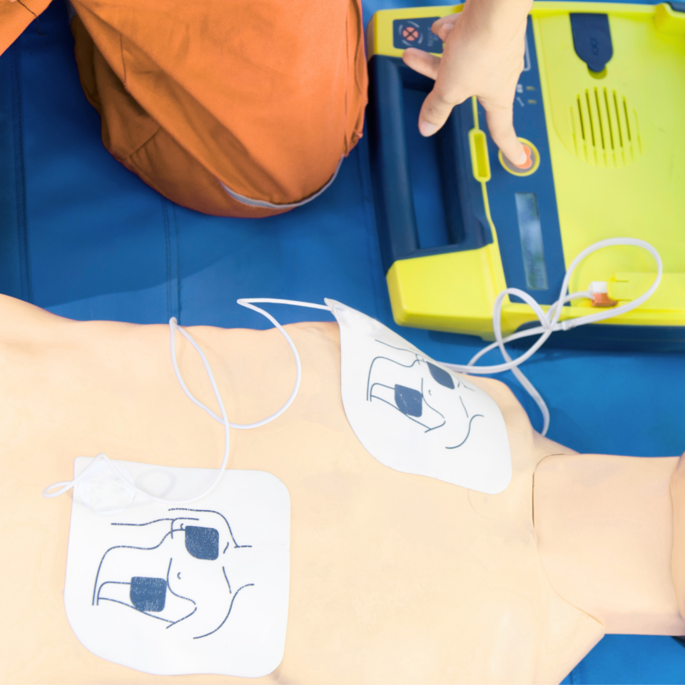 AED training demonstration for businesses.