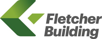 Fletcher Building logo in green and gray with a stylized arrow and text.